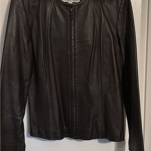 David Brooks Black Leather Jacket
